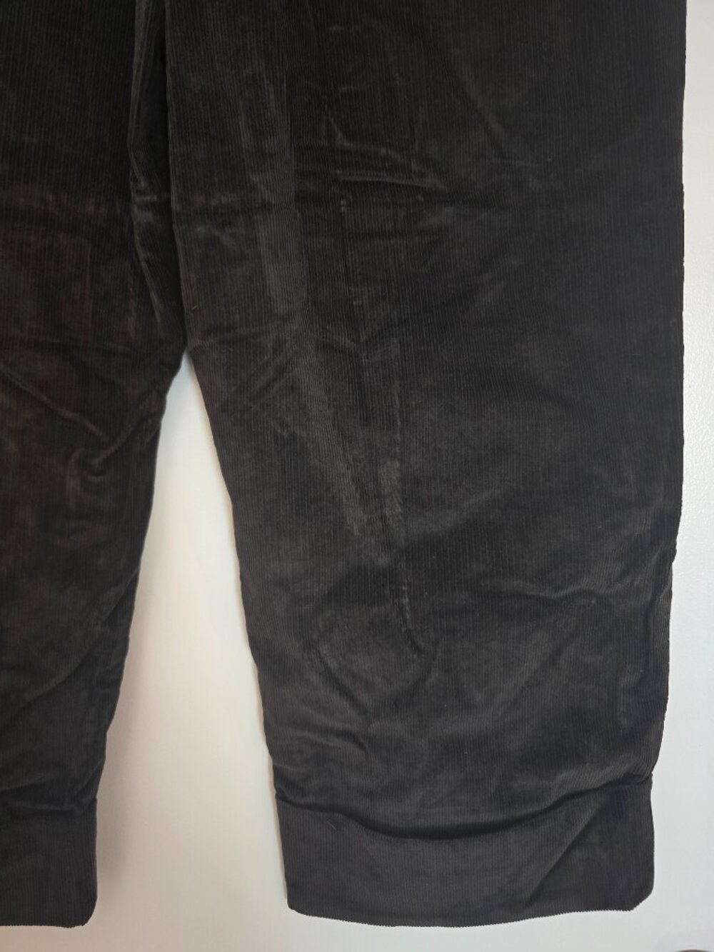 Talbots Stretch Corderoy Pants Charcoal Grey Cuffed Wide Leg Size 12 - Picture 5 of 16